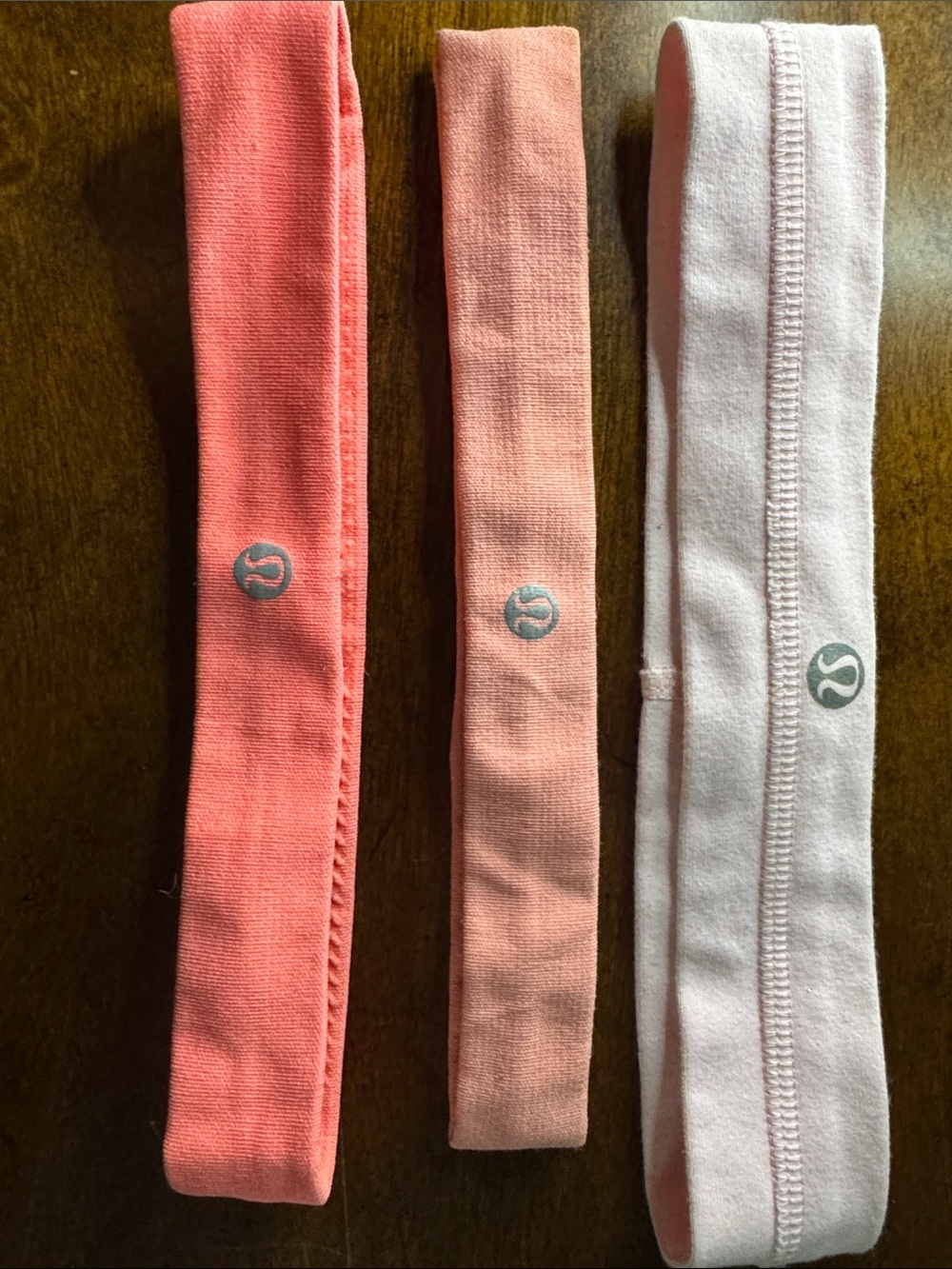 lululemon athletica Pink, Coral and Light Pink Stretch Headbands (3 Pack)